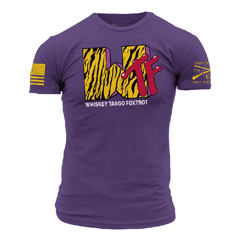 Crop Top Women T Shirt to Pair with High - Waisted BottomsWTF Television T-Shirt - Purple Rush Crop Top Women T Shirt to Pair with High - Waisted BottomsWTF Television T-Shirt - Purple Rush