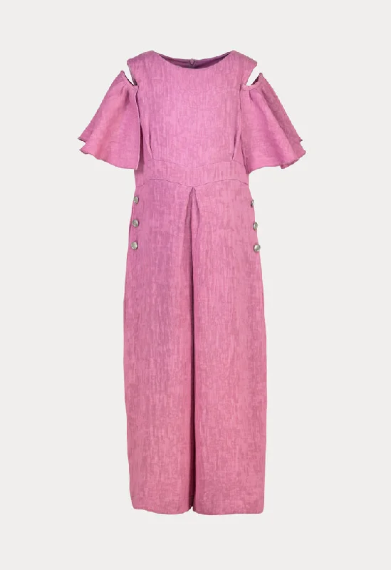 Women jumpsuits with a button - down front for a versatile and casual styleSolid Flare Cold Shoulder Jumpsuit Women jumpsuits with a button - down front for a versatile and casual styleSolid Flare Cold Shoulder Jumpsuit
