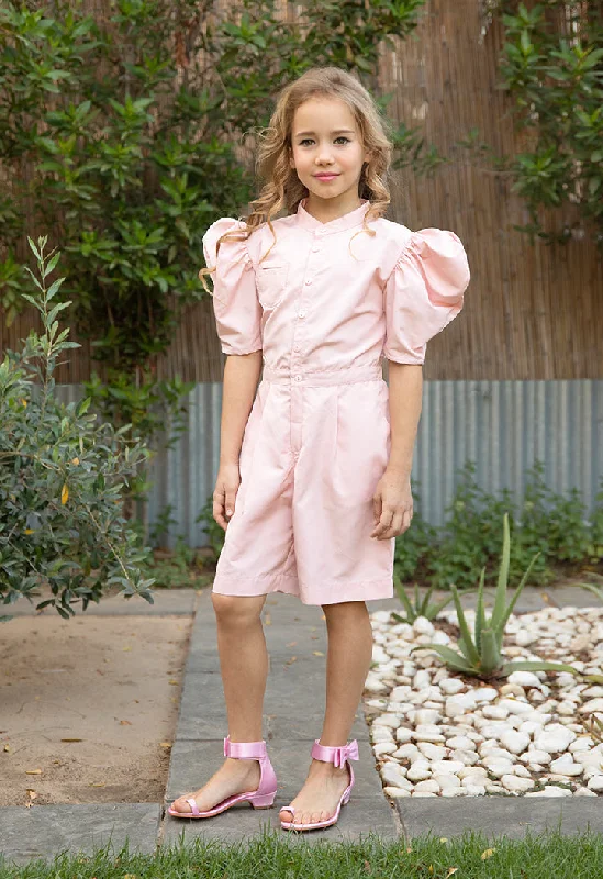 Women jumpsuits with a criss - cross back for a flirty and eye - catching detailButton Front Puff Sleeves Jumpsuit Women jumpsuits with a criss - cross back for a flirty and eye - catching detailButton Front Puff Sleeves Jumpsuit