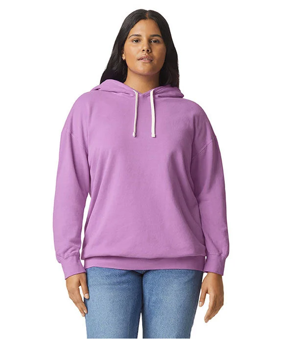 Women's hoodie with a kangaroo pocket and a pom - pom drawstring for added charm1467CC - Comfort Colors Unisex Lighweight Cotton Hooded Sweatshirt | Neon Violet Women's hoodie with a kangaroo pocket and a pom - pom drawstring for added charm1467CC - Comfort Colors Unisex Lighweight Cotton Hooded Sweatshirt | Neon Violet