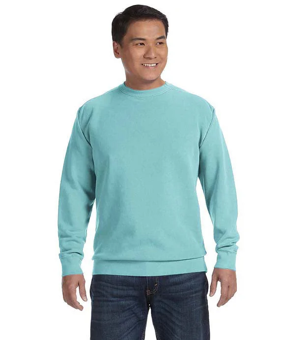 Women's sweatshirt with a mesh panel insert for breathability during workouts1566 - Comfort Colors Adult Crewneck Sweatshirt | Chalky Mint Women's sweatshirt with a mesh panel insert for breathability during workouts1566 - Comfort Colors Adult Crewneck Sweatshirt | Chalky Mint