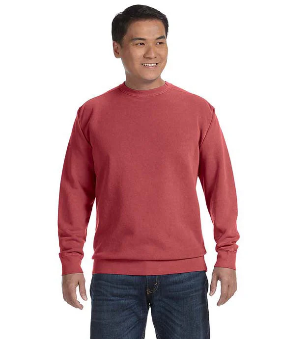 Women's cropped sweatshirt with a lace - trimmed hem for a romantic look1566 - Comfort Colors Adult Crewneck Sweatshirt | Crimson Women's cropped sweatshirt with a lace - trimmed hem for a romantic look1566 - Comfort Colors Adult Crewneck Sweatshirt | Crimson