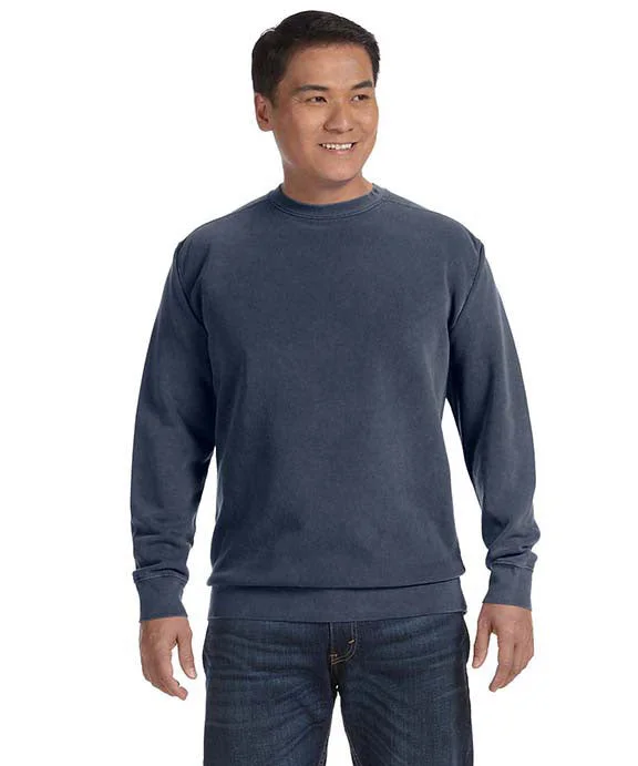Women's crew - neck sweatshirt in a heather gray shade for a classic and versatile option1566 - Comfort Colors Adult Crewneck Sweatshirt | Denim Women's crew - neck sweatshirt in a heather gray shade for a classic and versatile option1566 - Comfort Colors Adult Crewneck Sweatshirt | Denim