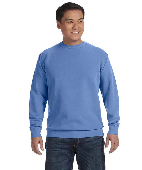 Women's quarter - zip sweatshirt made of organic cotton for eco - conscious fashion1566 - Comfort Colors Adult Crewneck Sweatshirt | Flo Blue Women's quarter - zip sweatshirt made of organic cotton for eco - conscious fashion1566 - Comfort Colors Adult Crewneck Sweatshirt | Flo Blue