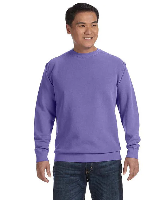 Women's cropped sweatshirt with a lace - trimmed hem for a romantic look1566 - Comfort Colors Adult Crewneck Sweatshirt | Violet Women's cropped sweatshirt with a lace - trimmed hem for a romantic look1566 - Comfort Colors Adult Crewneck Sweatshirt | Violet
