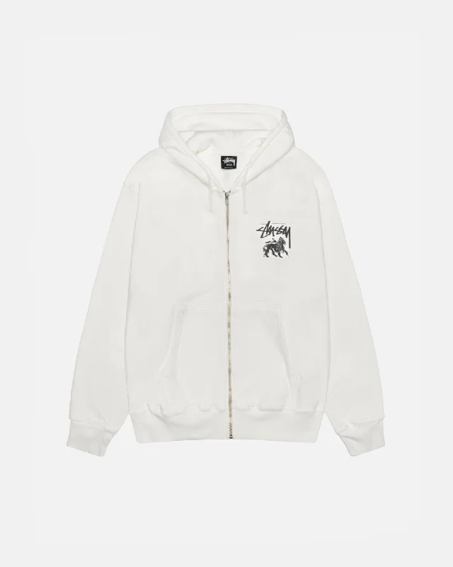 Women's tie - front hoodie in a lightweight fabric for summer layeringRASTA LION ZIP HOODIE PIGMENT DYED Women's tie - front hoodie in a lightweight fabric for summer layeringRASTA LION ZIP HOODIE PIGMENT DYED