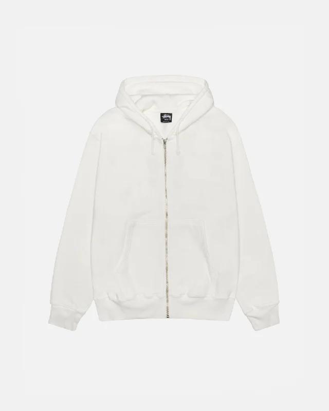 Women's cropped sweatshirt with a lace - trimmed hem for a romantic lookBUANA ZIP HOODIE PIGMENT DYED Women's cropped sweatshirt with a lace - trimmed hem for a romantic lookBUANA ZIP HOODIE PIGMENT DYED