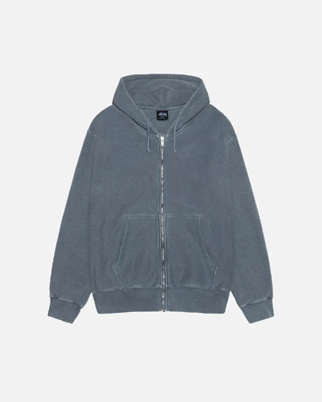 Women's fleece - lined hoodie with thumbholes for warmth in winterBUANA ZIP HOODIE PIGMENT DYED Women's fleece - lined hoodie with thumbholes for warmth in winterBUANA ZIP HOODIE PIGMENT DYED
