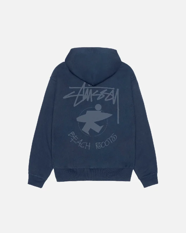 Women's zip - up sweatshirt in pastel blue for a soft and stylish outfitBEACH ROOTS ZIP HOODIE Women's zip - up sweatshirt in pastel blue for a soft and stylish outfitBEACH ROOTS ZIP HOODIE