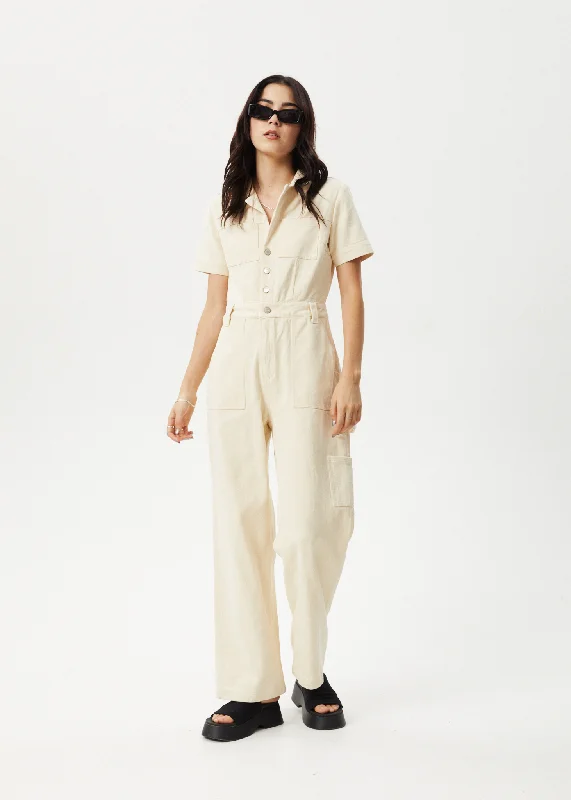 Women jumpsuits with high - low hems for a modern and fashion - forward styleAFENDS Womens Mika - Carpenter Jumpsuit - Sand Women jumpsuits with high - low hems for a modern and fashion - forward styleAFENDS Womens Mika - Carpenter Jumpsuit - Sand