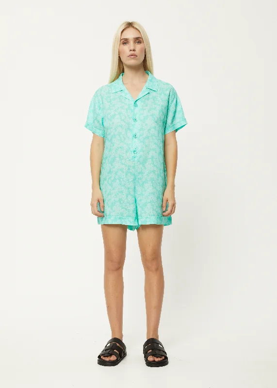 Women jumpsuits with tiered pants for added volume and styleAFENDS Womens Benny Kokomo - Playsuit - Jade Daisy