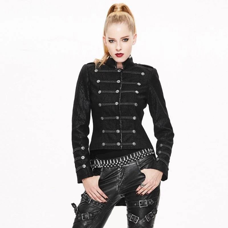 Women's cropped down jackets in bold colors for a sporty and fashionable winter outfitWomen's Asymmetric Button Up Punk Jacket Women's cropped down jackets in bold colors for a sporty and fashionable winter outfitWomen's Asymmetric Button Up Punk Jacket
