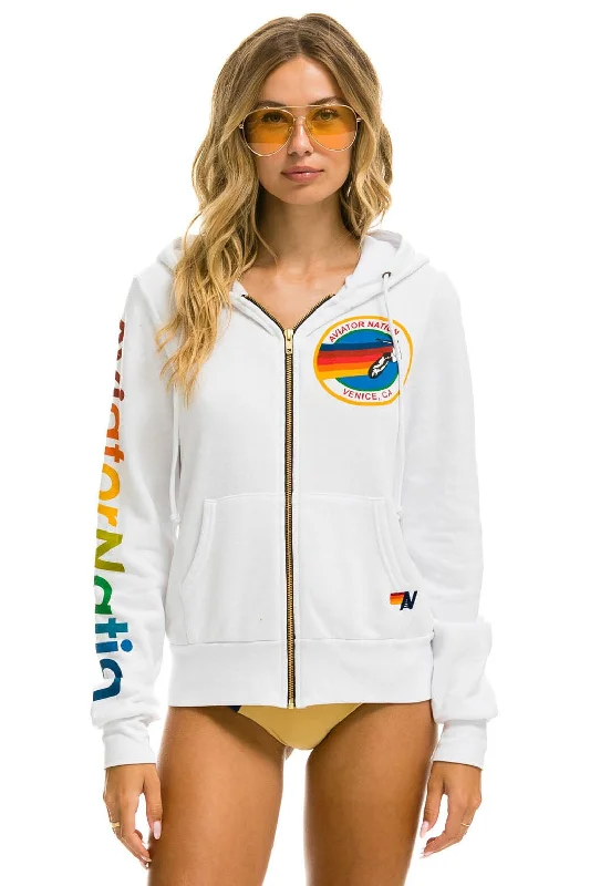 Women's hoodie with a glittery print for a glamorous and sparkly appearanceAVIATOR NATION HOODIE - WHITE Women's hoodie with a glittery print for a glamorous and sparkly appearanceAVIATOR NATION HOODIE - WHITE