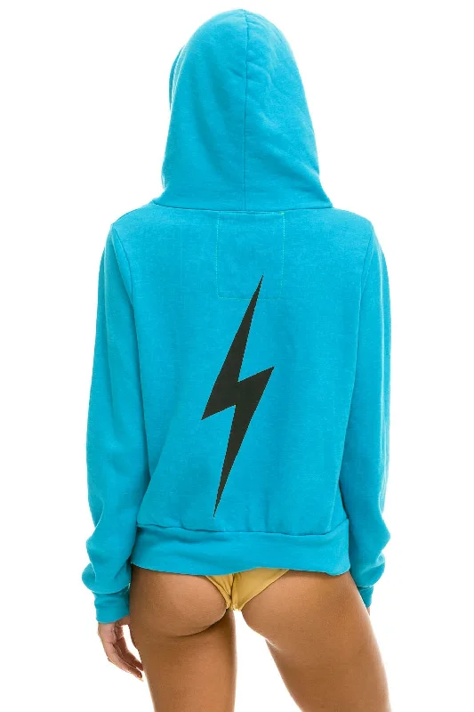 Women's zip - up sweatshirt in pastel blue for a soft and stylish outfitBOLT HOODIE - NEON BLUE Women's zip - up sweatshirt in pastel blue for a soft and stylish outfitBOLT HOODIE - NEON BLUE
