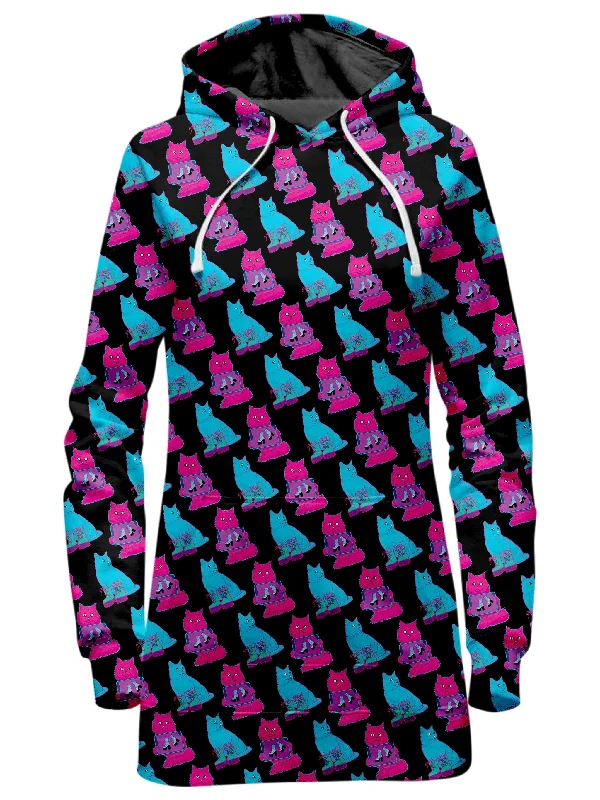 Women's zip - front sweatshirt with contrast stitching for a sporty aestheticBoots N Cats Hoodie Dress Women's zip - front sweatshirt with contrast stitching for a sporty aestheticBoots N Cats Hoodie Dress