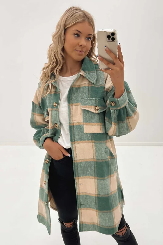 Women's denim jackets with distressed details for a casual and edgy lookBray Shacket Green Women's denim jackets with distressed details for a casual and edgy lookBray Shacket Green