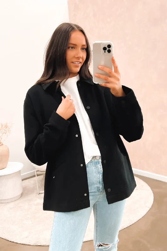 Women's long - line cardigan jackets in a soft knit for a cozy and elegant lookBrushed Chorelist Jacket RVCA Black Women's long - line cardigan jackets in a soft knit for a cozy and elegant lookBrushed Chorelist Jacket RVCA Black