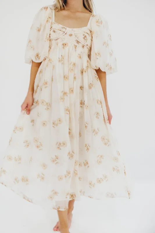 Plus Size Women Dress with a Flattering A - Line Cut for Comfort and StyleHarlow Maxi Dress in Taupe Floral - Bump Friendly & Inclusive Sizing (S-3XL) Plus Size Women Dress with a Flattering A - Line Cut for Comfort and StyleHarlow Maxi Dress in Taupe Floral - Bump Friendly & Inclusive Sizing (S-3XL)