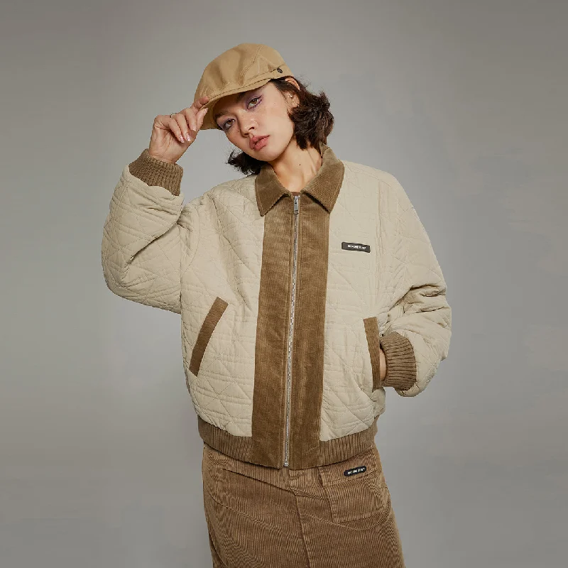 Women's denim jackets with a patchwork design for a bohemian and artsy styleCorduroy Color Classic Jacket Women's denim jackets with a patchwork design for a bohemian and artsy styleCorduroy Color Classic Jacket