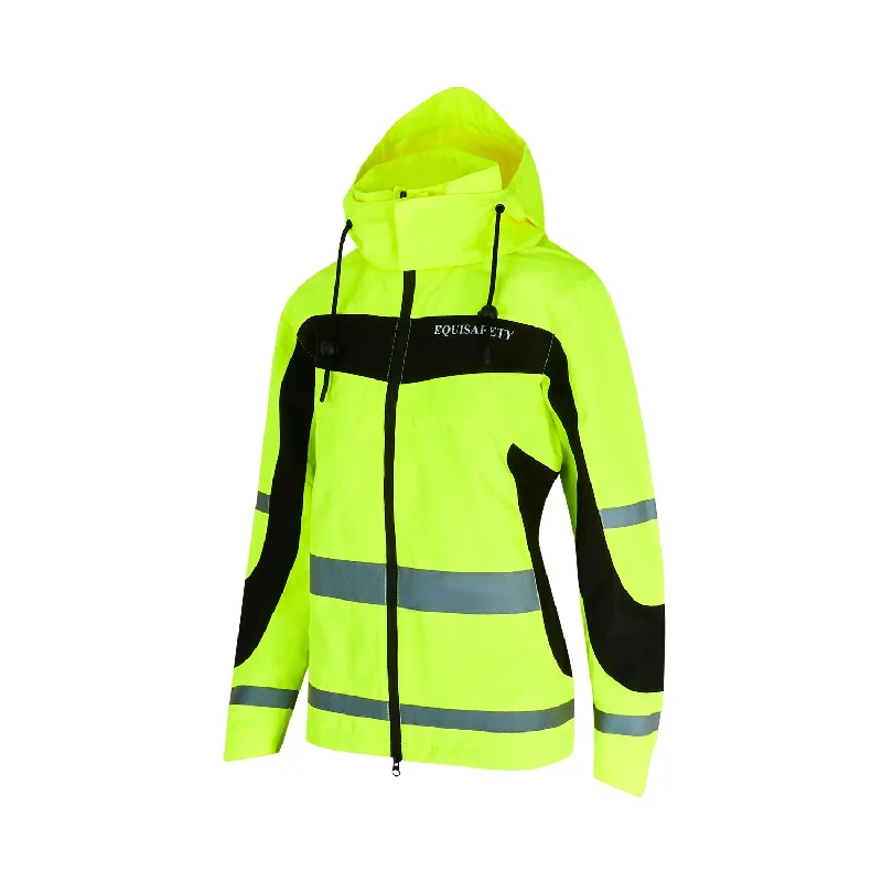 Women's windbreaker jackets with adjustable hoods for windy daysEquisafety Hi-Vis Lightweight Waterproof Jacket Yellow Women's windbreaker jackets with adjustable hoods for windy daysEquisafety Hi-Vis Lightweight Waterproof Jacket Yellow