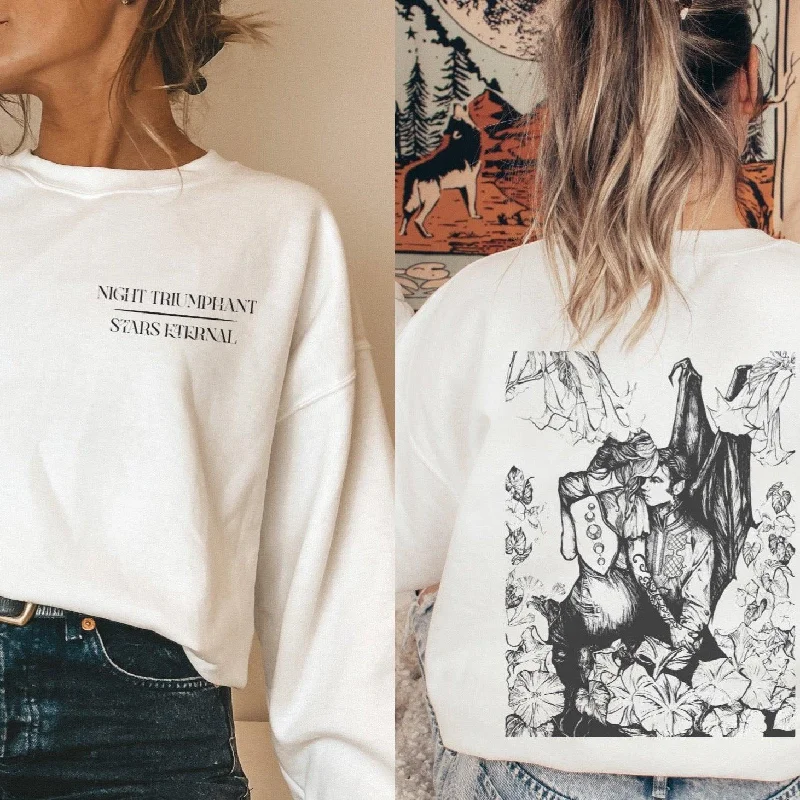 Women's tie - front hoodie in a lightweight fabric for summer layeringFeyre and Rhysand Sweatshirt Women's tie - front hoodie in a lightweight fabric for summer layeringFeyre and Rhysand Sweatshirt