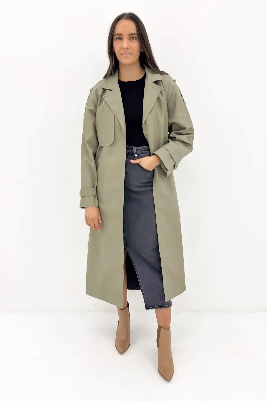 Women's denim jackets with distressed details for a casual and edgy lookFrieda Trench Pewter Women's denim jackets with distressed details for a casual and edgy lookFrieda Trench Pewter