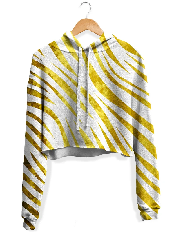 Women's mock - neck sweatshirt made of moisture - wicking material for fitness useGold Safari Fleece Crop Hoodie Women's mock - neck sweatshirt made of moisture - wicking material for fitness useGold Safari Fleece Crop Hoodie