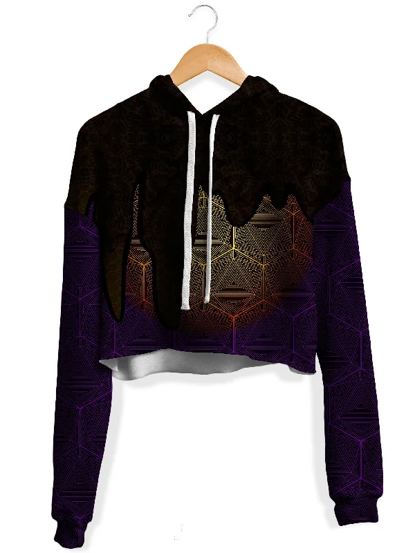 Women's quarter - zip sweatshirt made of organic cotton for eco - conscious fashionHallucinations Golden Honey Fleece Crop Hoodie Women's quarter - zip sweatshirt made of organic cotton for eco - conscious fashionHallucinations Golden Honey Fleece Crop Hoodie