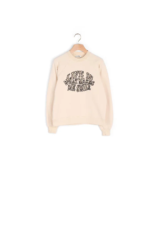 Women's color - block hoodie combining bold hues for a fashion - forward statementSweat Life is What Makes Me Smile Women's color - block hoodie combining bold hues for a fashion - forward statementSweat Life is What Makes Me Smile