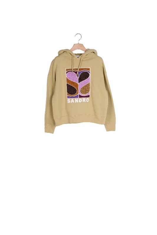 Women's tie - dye hoodie in bright colors for a retro and eye - catching styleSwweatshirt Vert Amande