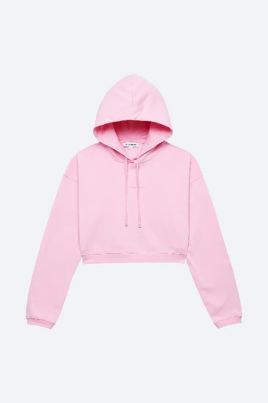 Women's cropped sweatshirt with a lace - trimmed hem for a romantic lookHOODIE 305 Women's cropped sweatshirt with a lace - trimmed hem for a romantic lookHOODIE 305