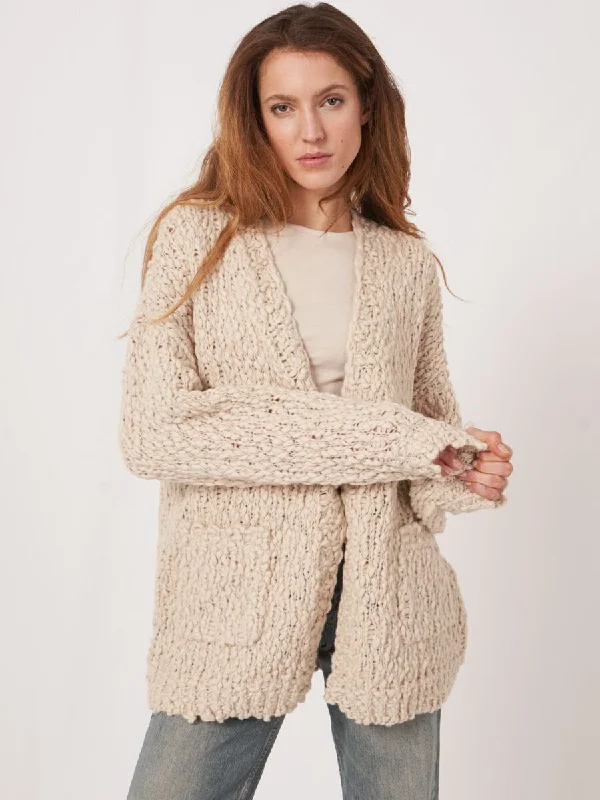 Women's trench coats with a removable belt for customizable stylingIvory Wool Cardigan Women's trench coats with a removable belt for customizable stylingIvory Wool Cardigan