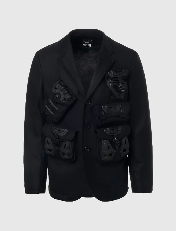 Women's cropped leather jackets with a fringe detail for a western - inspired outfitINNERRAUM TECHNICAL BLAZER JACKET Women's cropped leather jackets with a fringe detail for a western - inspired outfitINNERRAUM TECHNICAL BLAZER JACKET