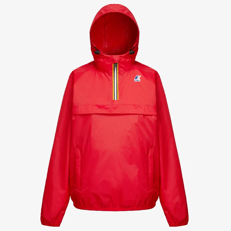 Women's cropped leather jackets with a fringe detail for a western - inspired outfitLeon - Packable Quarter Zip Rain Jacket in Red
