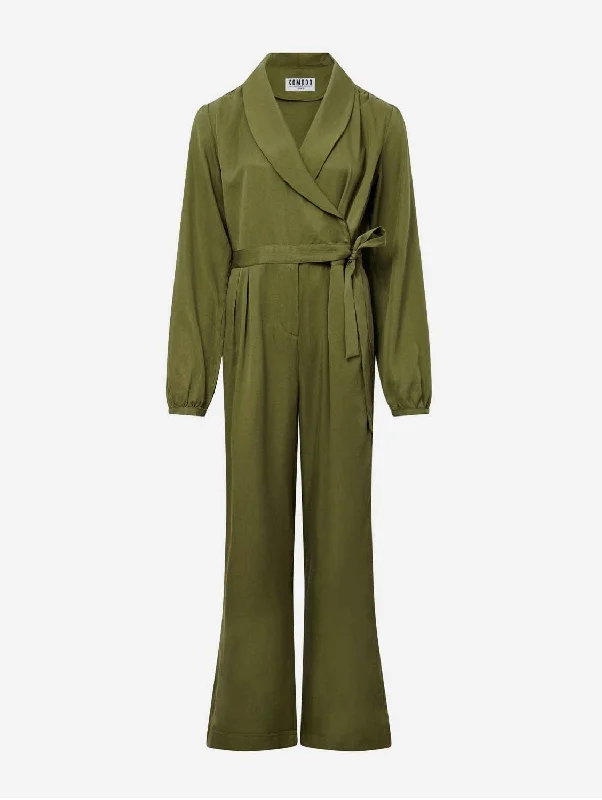 Velvet women jumpsuits for winter formal occasionsKangra Women's TENCEL™ Jumpsuit | Green Velvet women jumpsuits for winter formal occasionsKangra Women's TENCEL™ Jumpsuit | Green