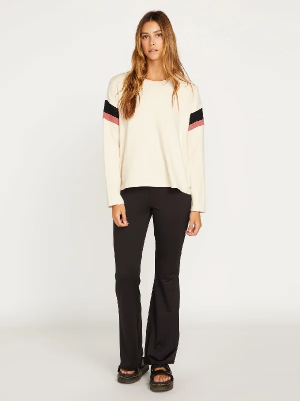 Women's cropped leather jackets with silver zippers for a punk - inspired outfitLived In Lounge Fleece Crew Sweatshirt - Cream Women's cropped leather jackets with silver zippers for a punk - inspired outfitLived In Lounge Fleece Crew Sweatshirt - Cream
