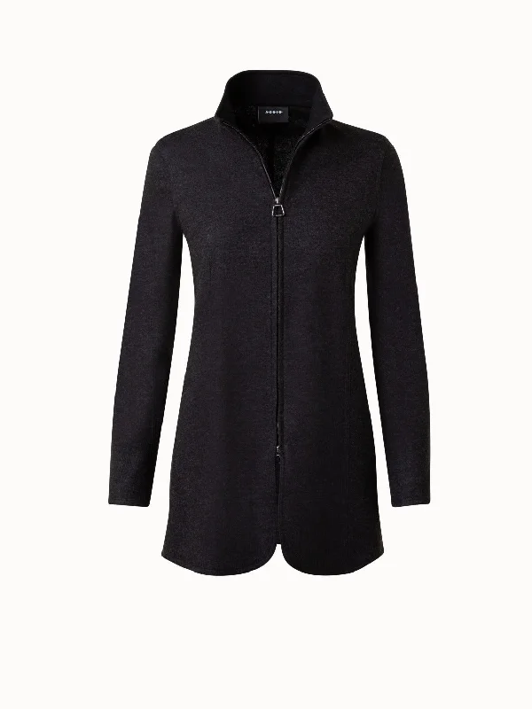 Women's quilted puffer jackets in a cropped silhouette for a modern twistLong Cashmere Jersey Jacket Women's quilted puffer jackets in a cropped silhouette for a modern twistLong Cashmere Jersey Jacket