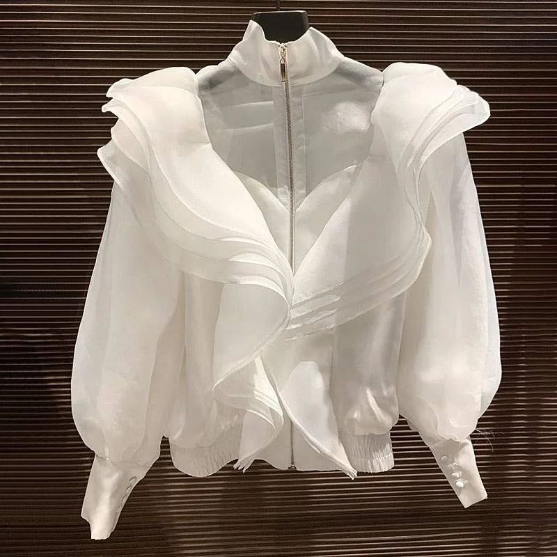 Women's long - length wool blend jackets for a warm and stylish winter lookLuxury Flared Detailed Blouse Jacket Women's long - length wool blend jackets for a warm and stylish winter lookLuxury Flared Detailed Blouse Jacket