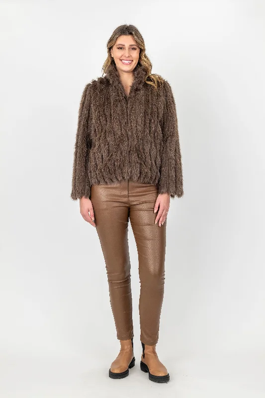 Women's trench coats with a removable belt for customizable stylingMaglia Faux Fur Jacket (Black or Mocha) Women's trench coats with a removable belt for customizable stylingMaglia Faux Fur Jacket (Black or Mocha)