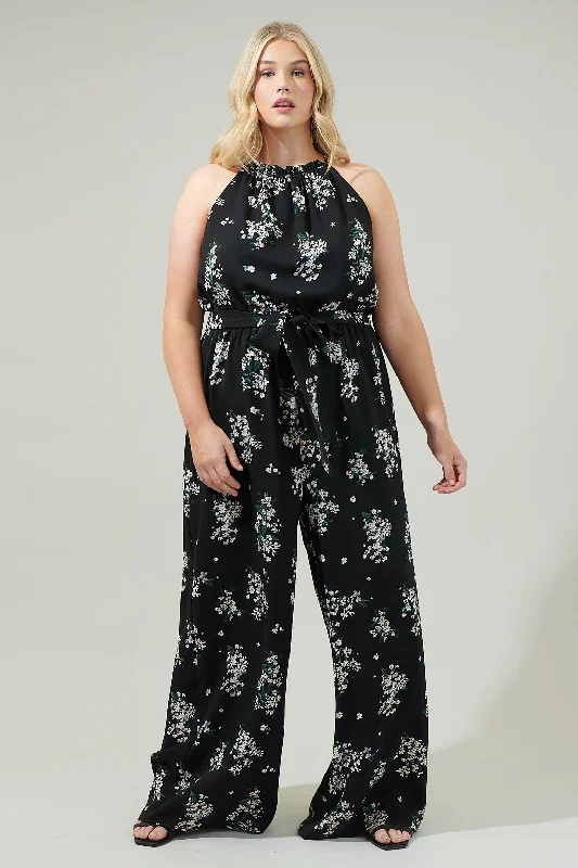 Women jumpsuits with ribbed textures for a unique and textured appearanceMagnol Floral Lighthearted Trapeze Jumpsuit Curve Women jumpsuits with ribbed textures for a unique and textured appearanceMagnol Floral Lighthearted Trapeze Jumpsuit Curve
