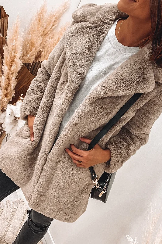 Women's moto jackets with a lace - up front for a unique and stylish touchMinimalist Faux Fur Jacket Stone Women's moto jackets with a lace - up front for a unique and stylish touchMinimalist Faux Fur Jacket Stone