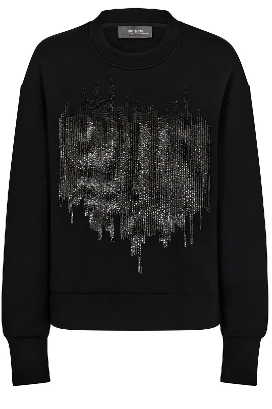 Women's pullover hoodie with a side slit for a modern and relaxed fitDakota O-LS Glam Sweatshirt | Black | Sweats fra Mos Mosh Women's pullover hoodie with a side slit for a modern and relaxed fitDakota O-LS Glam Sweatshirt | Black | Sweats fra Mos Mosh