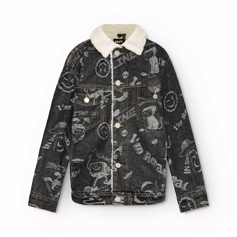 Women's trench coats with a removable belt for customizable stylingMolo Comic Jacquard Hiro Jacket Women's trench coats with a removable belt for customizable stylingMolo Comic Jacquard Hiro Jacket