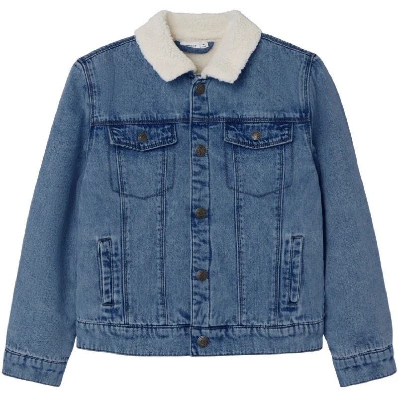 Women's windbreaker jackets with adjustable hoods for windy daysName It Medium Blue Denim Jack Teddy Denim Jacket Women's windbreaker jackets with adjustable hoods for windy daysName It Medium Blue Denim Jack Teddy Denim Jacket