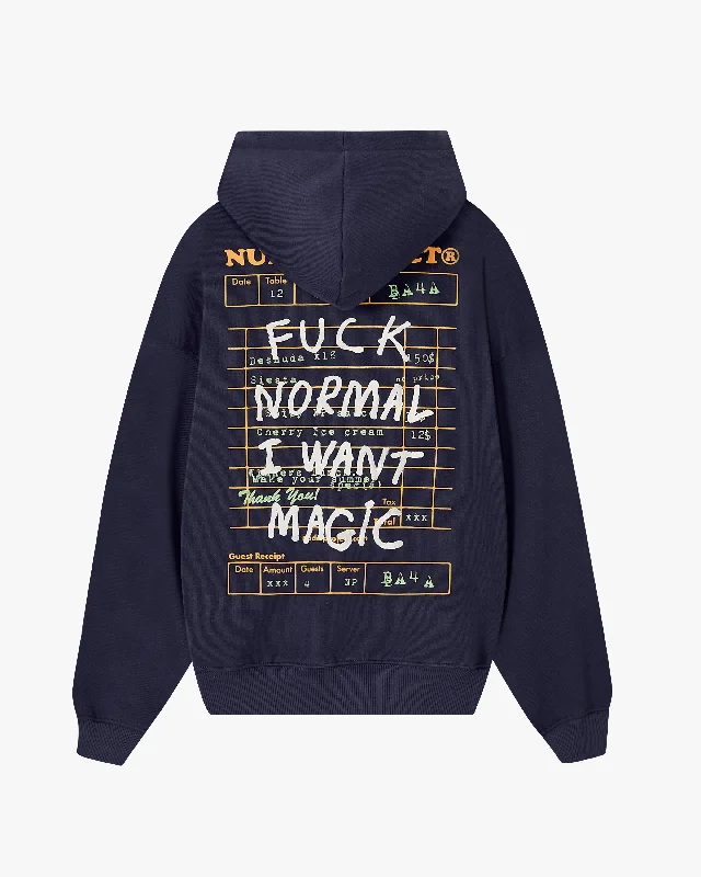 Women's fleece - lined hoodie with thumbholes for warmth in winterFUCK NORMAL HOOD NAVY Women's fleece - lined hoodie with thumbholes for warmth in winterFUCK NORMAL HOOD NAVY