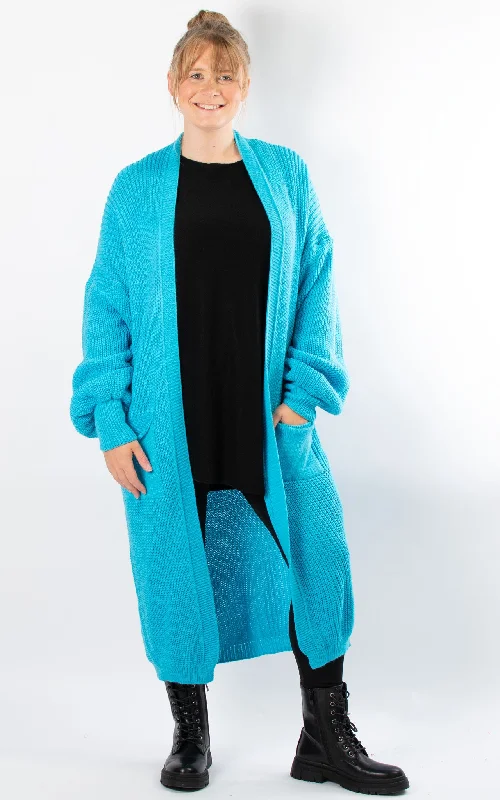 Women's shearling - lined suede jackets for ultimate warmth and luxuryOttie Oversized Cardigan | Aqua Women's shearling - lined suede jackets for ultimate warmth and luxuryOttie Oversized Cardigan | Aqua
