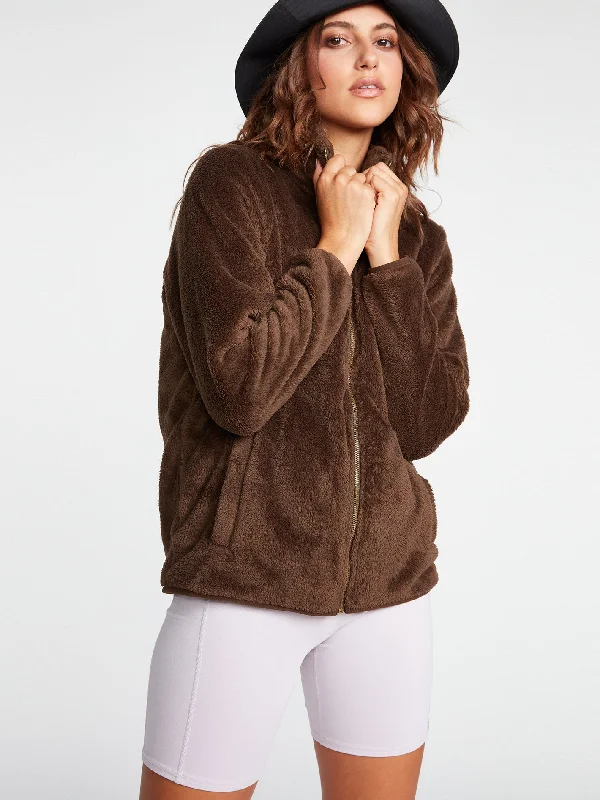 Women's long - length wool blend jackets for a warm and stylish winter lookPheelin Phuzzy Zip Fleece - Espresso Women's long - length wool blend jackets for a warm and stylish winter lookPheelin Phuzzy Zip Fleece - Espresso