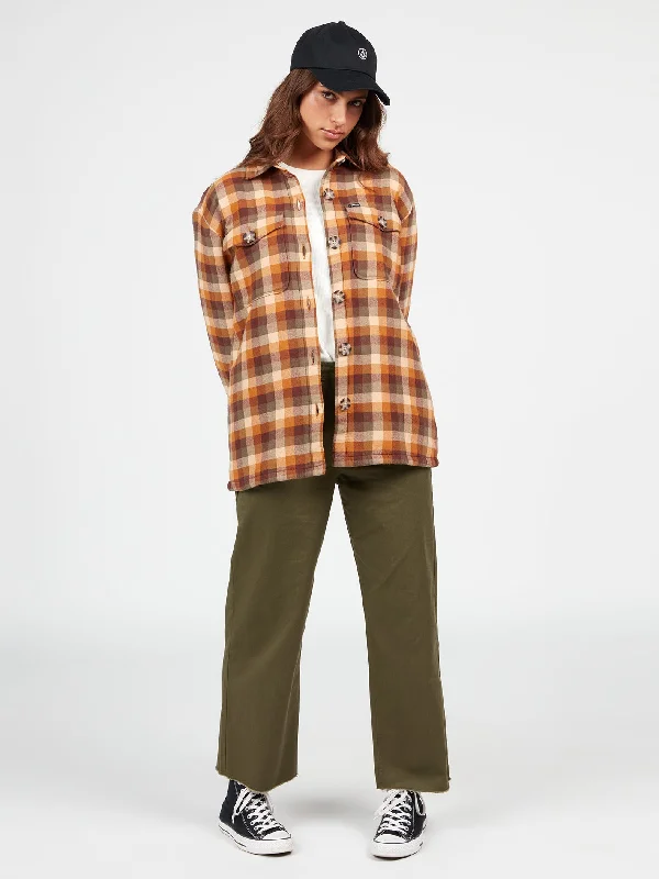 Women's trench coats with a removable belt for customizable stylingPolar Boobear Long Sleeve Top - Bronze Women's trench coats with a removable belt for customizable stylingPolar Boobear Long Sleeve Top - Bronze