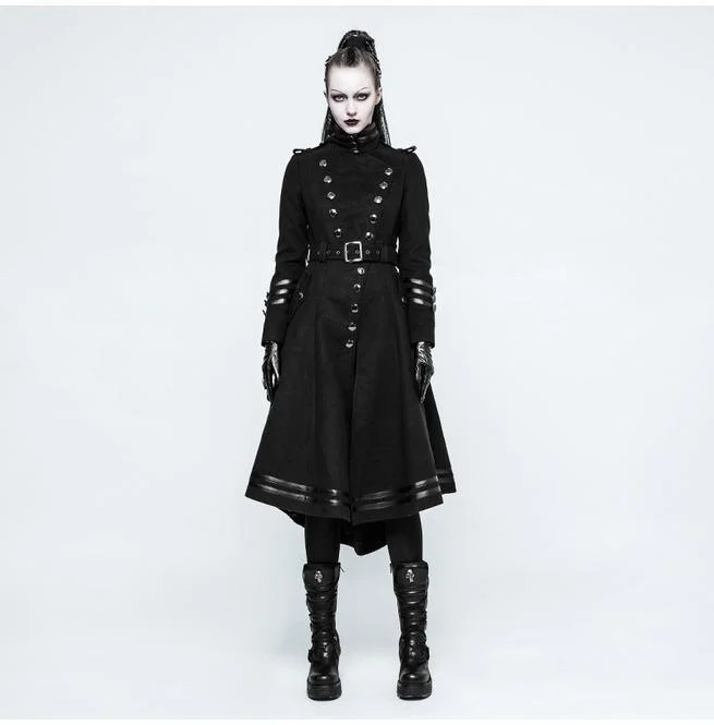 Women's double - breasted tweed jackets in classic colors for a sophisticated office lookWomen's Military Uniform Worsted Long Coat With Belt Women's double - breasted tweed jackets in classic colors for a sophisticated office lookWomen's Military Uniform Worsted Long Coat With Belt