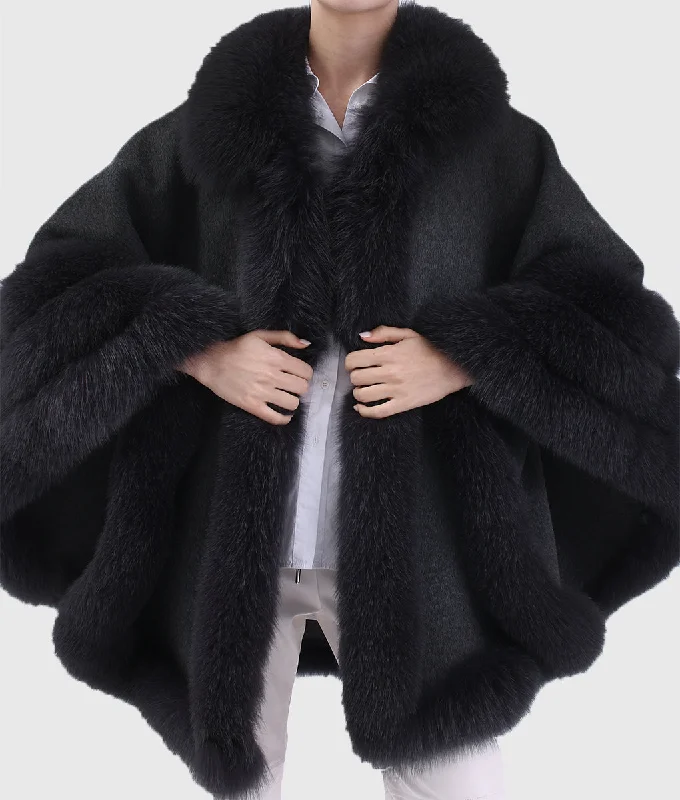 Real Fur Trimmed Mini DressesRexona Women Black Cashmere Coat With Mink Fur Collar Real Fur Trimmed Mini DressesRexona Women Black Cashmere Coat With Mink Fur Collar